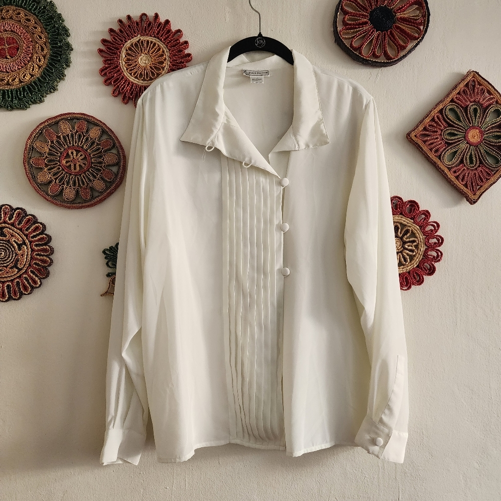 Evan Picone Tuxedo Button Up - image 1